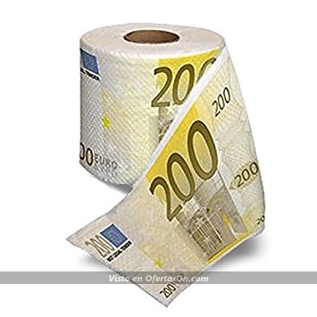 rollo papel higienico billetes 200 euros