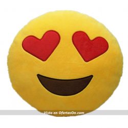 cojin emoji sonrisa con corazones en los ojos
