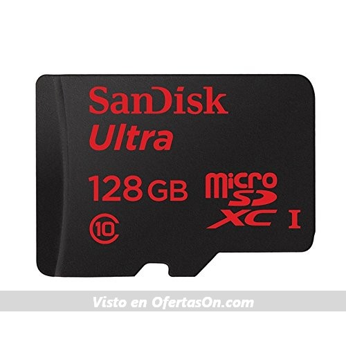 Tarjeta Micro SD XC SanDisk Ultra Imaging 128 GB con adaptador SD