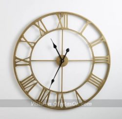 Reloj de pared de metal color latón vintage Zivos