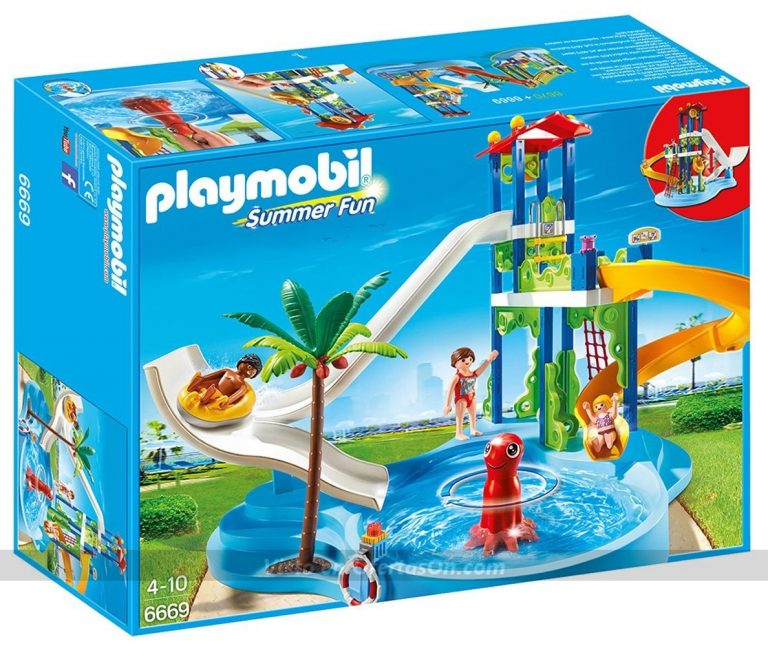 Parque acuático con toboganes de PlayMobil