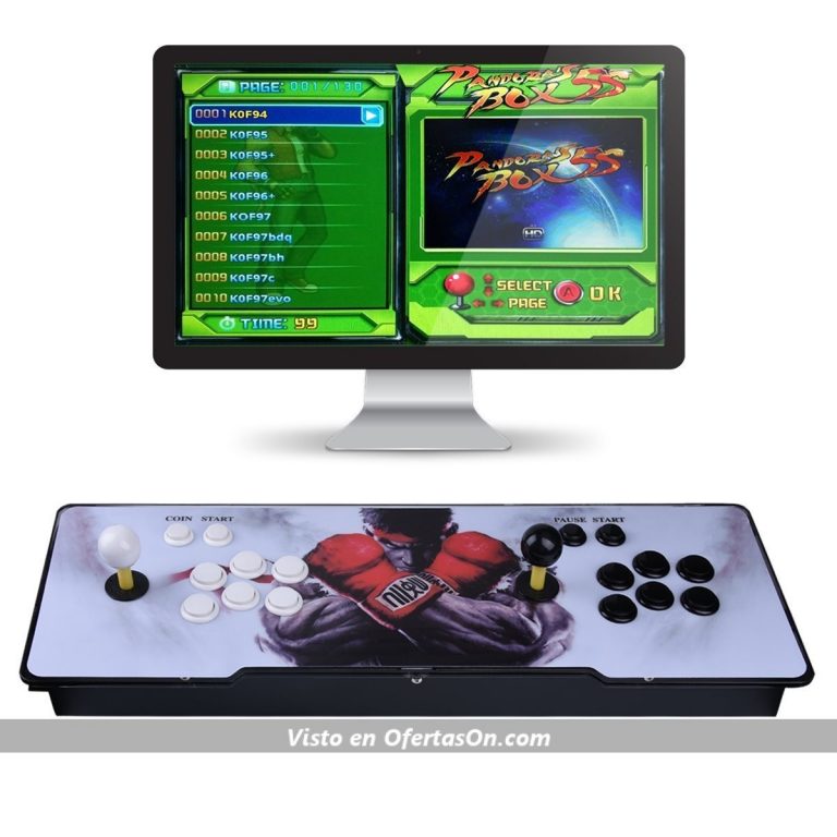 Consola de videojuegos con mandos y 1299 juegos clásicos para 2 jugadores XSC Pandora's Box 5S