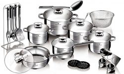Batería de cocina acero inoxidable de hasta 27 piezas Blaumann
