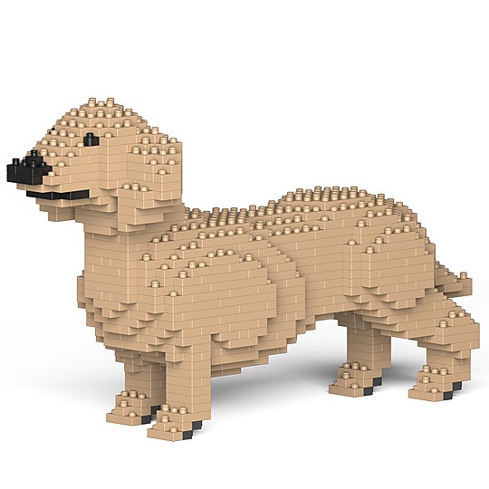Juego para construir un dachshund con bloques