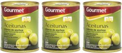 Aceitunas rellenas de anchoa Gourmet Verdes Manzanilla Pack de 3 x 50 g