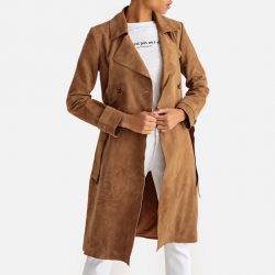 Chaqueta trench larga de piel de La Redoute Collections