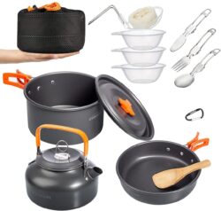 Kit de utensilios de cocina para camping Overmont 14 piezas